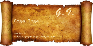 Goga Inge névjegykártya